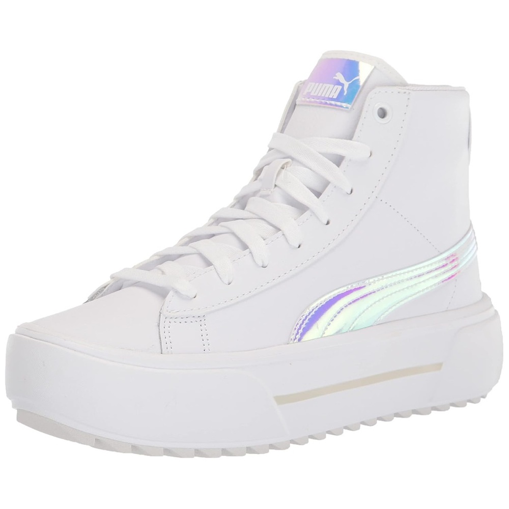 Puma Women's Iridescent White High-Top Sneakers